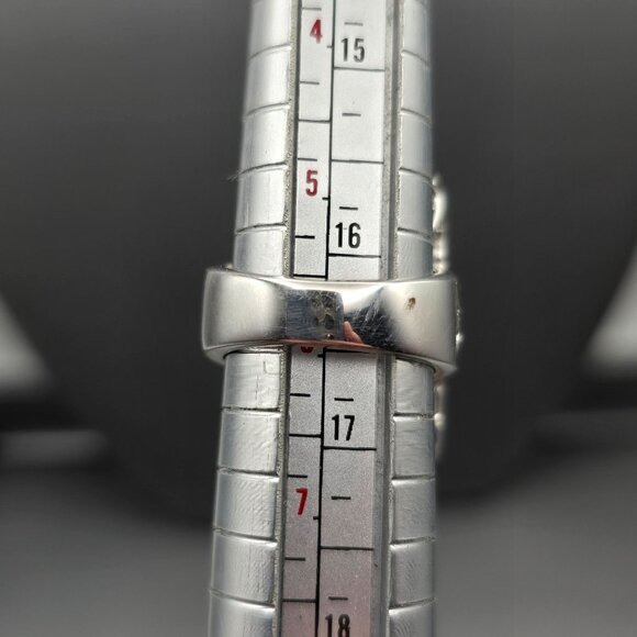 Sterling & Tourmaline Ring Size 6 Quartz Accents Ornate Cutouts 13.4g Signed QJ - Picture 9 of 14